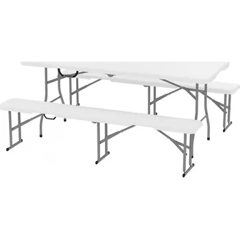 Zahradní sestava Pivní set s držadlem na přenášení | bílý