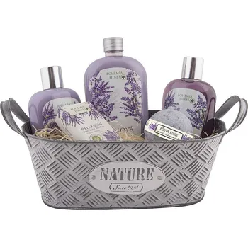 Kosmetická sada Plechový dárkový koš - levandule