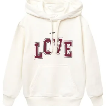 Dívčí mikina Winkiki Kids Wear Dívčí mikina s kapucí Love - Mléčně bílá Velikost: 128