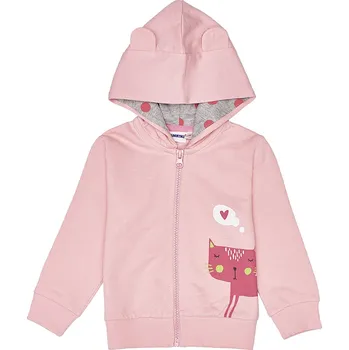 Dupačky Winkiki Kids Wear Dívčí mikina s kapucí Cat - růžová Velikost: 86