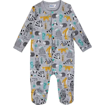 Winkiki Kids Wear Chlapecké dupačky Forest - šedý melanž Velikost: 62