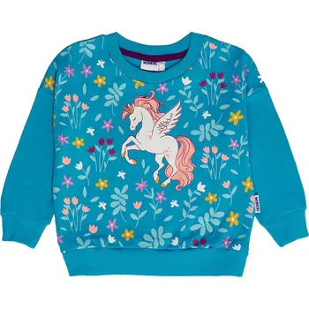 Dívčí oblečení Winkiki Kids Wear Dívčí mikina Unicorn - tyrkysová Velikost: 98