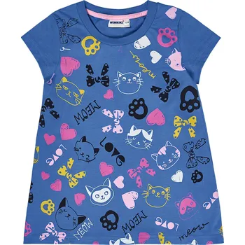 Winkiki Kids Wear Dívčí tunika Meow Love - modrá Velikost: 122