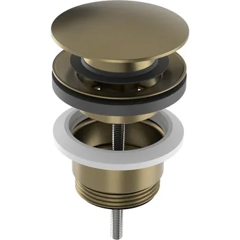 Umyvadlo SAPHO Umyvadlová výpust 5/4“, click-clack, velká zátka, 10-65mm, zlato mat CV1002G