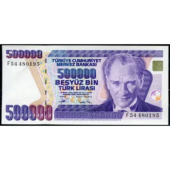 Turecko (P 208c) 500 000 Lirasi 1970 (1994) - UNC F 56 série