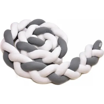 mantinel do postýlky T-tomi Pletený mantinel 180 cm White + Grey