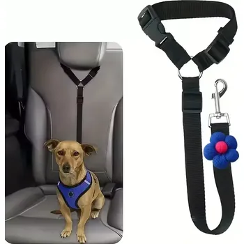 Vodítko pro psa Psí bezpečnostní pás do auta 2v1 – vodítko + autopás, nastavitelný - Černá
