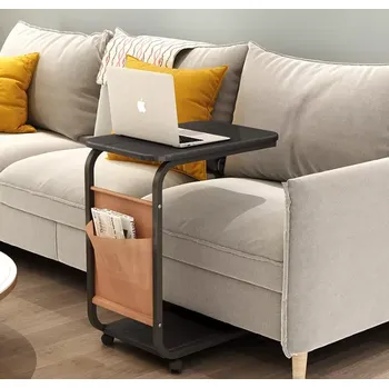 Obývací pokoj Mobilní konferenční/stolek k sedačce na kolečkách – černý