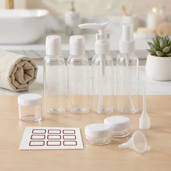 Kosmetická taška Cestovní nádoby na kosmetiku do letadla s kosmetickou taškou TADAR Trip 7 szt.