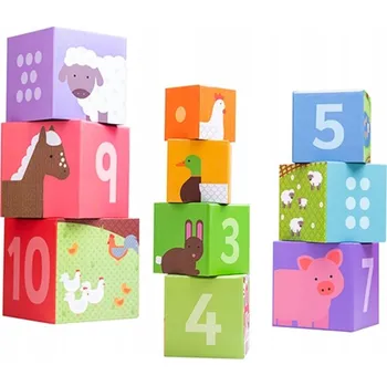 Hračka pro nejmenší Stohovací věž Bigjigs Toys Vzdělávací pyramida farma