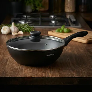 Pánev KONIGHOFFER CORVOS 24 cm nerezová pánev / wok s poklicí