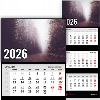 Kalendář Trojdílný kalendář na rok 2026 Tajemniczy las Premium | Nástěnný kalendář s motivy