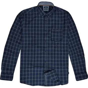 Pánská košile Duża pánská kostkovaná košile s dlouhým rukávem Double Urban Outfitters GS-5022 CC54 tmavě modro-žlutá (5XL)