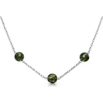 Náhrdelník Vltavín Moldavite Stříbrný náhrdelník s vltavíny P34 0004