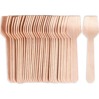 Příbor Dřevěné jednorázové lžičky na zmrzlinu 9,5 cm, 30 ks