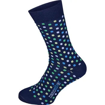 Pánské oblečení PONOŽKY SPOLEČENSKÉ M 39/43 ŽLUTÉ PUNTÍKY UNI