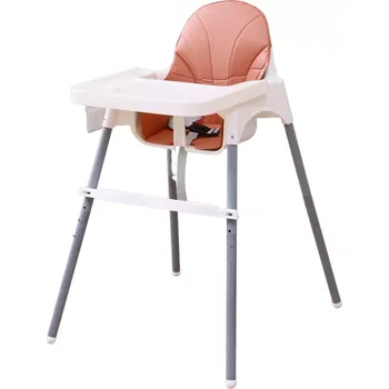 Jídelní židlička jídelní židlička pro děti – bílá, výškově nastavitelná a skládací