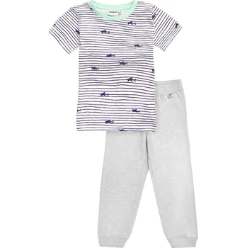 Chlapecké pyžamo Marine - bílá/šedý melanž | Winkiki Kids Wear Velikost: 98