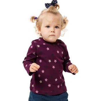 Winkiki Kids Wear Dívčí tričko s dlouhým rukávem Hvězdička - fialová Velikost: 92