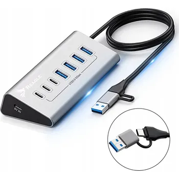 USB hub Aktivní USB hub 7 portů USB 3.2 rozbočovač 7v1 USB-C až 36W R
