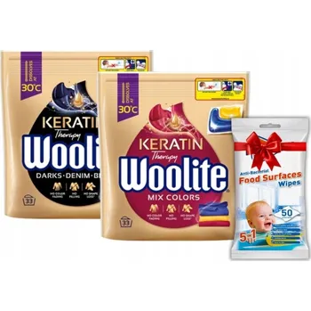 Kapsle na praní Woolite Kapsle na praní Color Black 33 ks x2 + Dárek