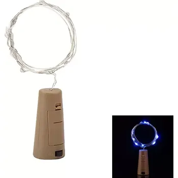 Vánoce Modrý LED řetěz s korkovou zátkou do lahve