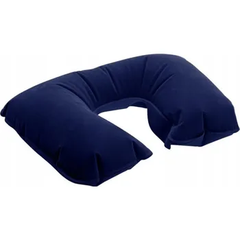 Cestovní polštářek NAFUKOVACÍ NAFUKOVACÍ POLŠTÁŘ S OPĚRKOU HLAVY, TMAVĚ MODRÁ