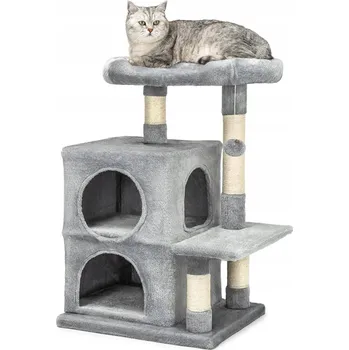 ŠKRABADLO PRO KOČKY LIONTO 80 CM SE 2 BOUIČKAMI, LEŽIŠTĚM A PLYŠOVÝM MÍČKEM