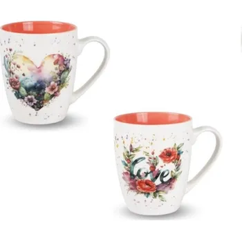 Hrnček porcelánový 360ml CORAL, mix