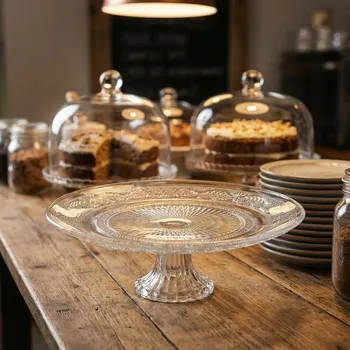 Skleněný pevný stojan na dorty RUKO 25 cm - stojan na dorty