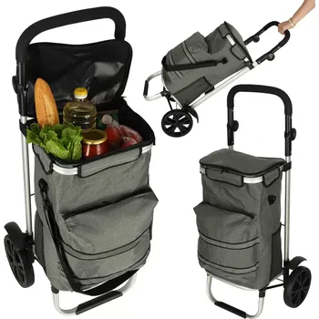 Nákupní taška Nákupní taška na kolečkách s rámem 100 cm šedá