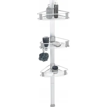 Drátěná police Teleskopická rohová police do koupelny pod sprchu PURIO, 3 patra, WENKO