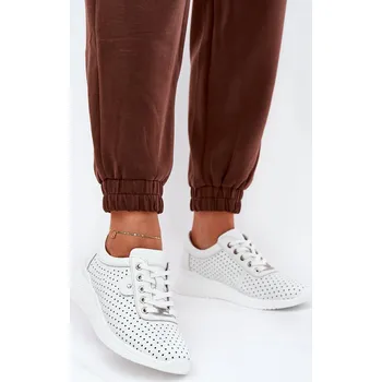 Dámská móda Dámské Kožené Sportovní Boty Vinceza 79532 Bílé 36