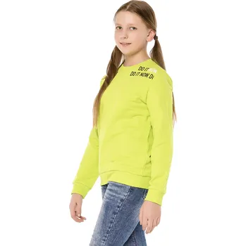 Dívčí oblečení Winkiki Kids Wear Dívčí mikina Do it Now - limetková Velikost: 158