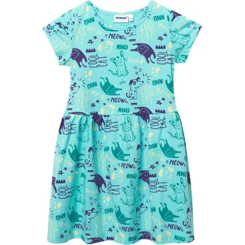 Dívčí šaty Winkiki Kids Wear Dívčí šaty Cool Cat - tyrkysová Velikost: 104