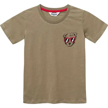 Chlapecké tričko Winkiki Kids Wear Chlapecké tričko s krátkým rukávem Bear - šedá/khaki Velikost: 116