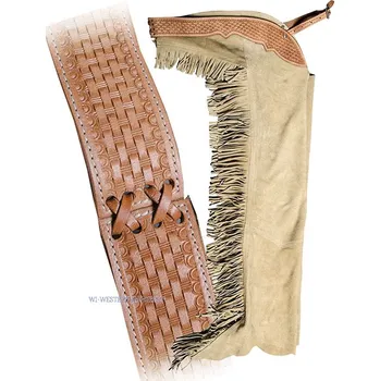 Jezdecké kalhoty Westernové chapsy s třásněmi WESTERN IMPORTS Béžová L
