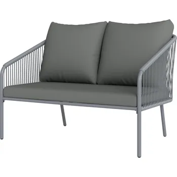 Zahradní pohovka Ratanová zahradní pohovka pro 2 osoby | šedá