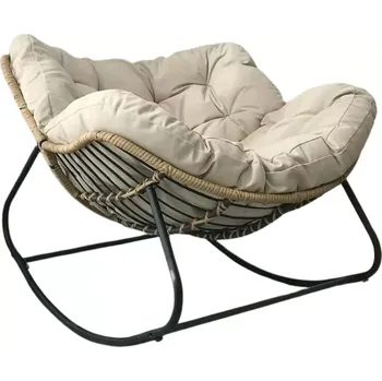 Křeslo Skandinávní houpací křeslo Kokon v béžové barvě