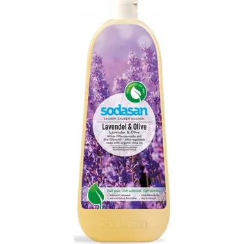 Mýdlo Sodasan Tekuté rostlinné mýdlo s bio olivovým olejem a vůní levandule 1000 ml