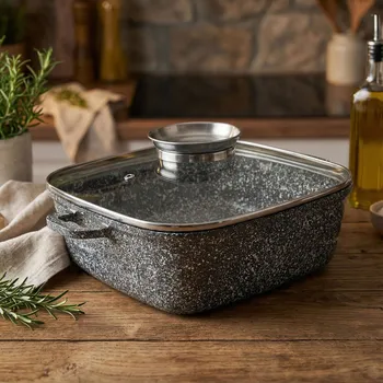 Hliníkový hrnec s pokličkou KONIGHOFFER KINGSTONE VYSOKÝ ČERNÝ 3 l