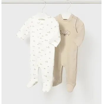 Kojenecký overall Kojenecké bavlněné dupačky Mayoral Newborn 2-pack 2714.1B.Newborn.9BYA béžová 02X, vel. 75