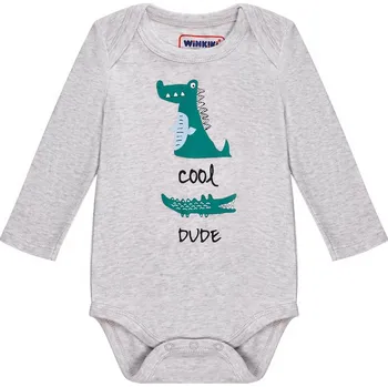 Kojenecká souprava Winkiki Kids Wear Chlapecké body s tepláčkami Cool Dude - šedý melanž/navy Velikost: 74