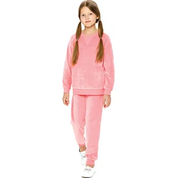Winkiki Kids Wear Dívčí tepláky Velur - růžová Velikost: 140
