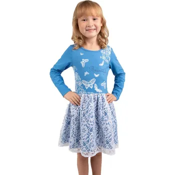 Dívčí šaty Winkiki Kids Wear Dívčí šaty Beautiful - modrá/bílá Velikost: 110