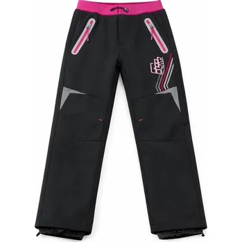 Dětská móda xcena Dívčí softshellové tepláky černé s růžovou Velikost: 140