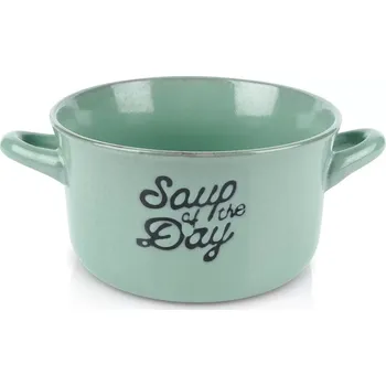 Keramická miska na polévku se dvěma uchy 600 ml, zelená