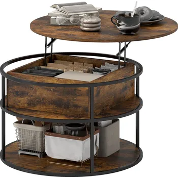 Obývací pokoj Konferenční kulatý stolek, průměr 80 cm | hnědý