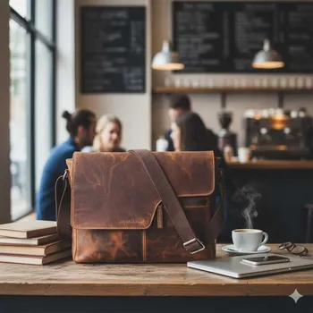 Kabelka Kožená taška Greenburry 1650/A-25 hnědá