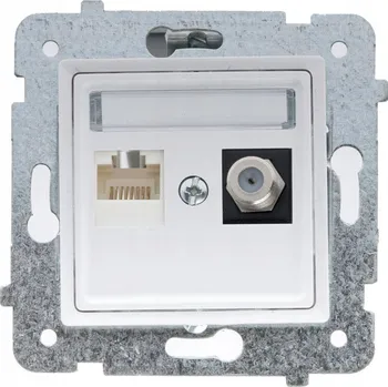Elektrická zásuvka Anténní a internetová zásuvka nástěnná POLMARK SPÓŁKA Z OGRANICZONĄ bílá